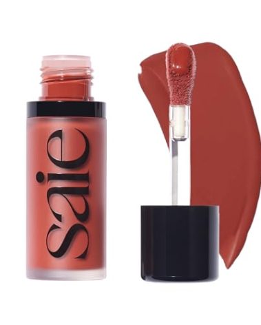 Saie Dew Liquid Blush for Cheeks - Hydrating Cream Blush Stick with a Blendable + Buildable Formula - Skincare Infused Dewy Cheek Tint for a Natural Flush - Glowy Makeup Essential - Spicy (.40 oz)