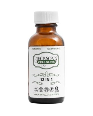 Jackson’s 12-in-1 Cell Salt Combo (500 Pellets / 125 Doses) – Certified Vegan, Lactose-Free – Made in USA