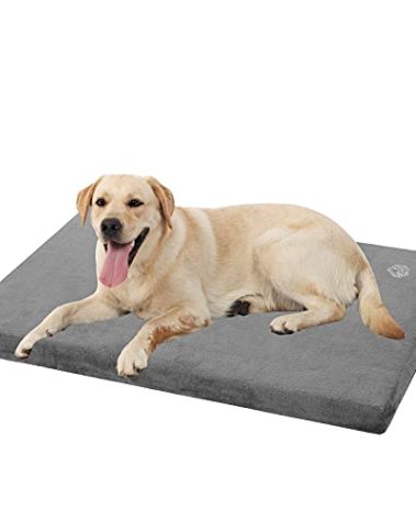 EMPSIGN Stylish Dog Bed Mat Dog Crate Pad Mattress Reversible (Cool & Warm), Water Proof Linings, Removable Machine Washable Cover, Firm Support Small to XX Large Dogs, Grey,XL(41''''*28''''*3'''')