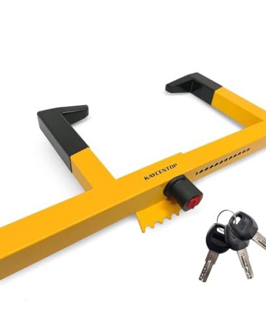 KAYCENTOP Wheel Lock Clamp Security Tire Lock Anti Theft for Max 15.5 inch Tire Width Universal Car Wheel Lock for Trailers SUV Boats Motorcycles Golf Cart Yellow/Black