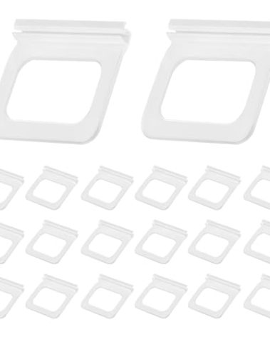 Window Screen Pull Tabs 20 Pack Clear Hollow Flat Spline Channel Pull Lift Tabs Replacement Repair Clips Kit, Window Screen Frame Center Brace Privacy Screen Mounting Tabs