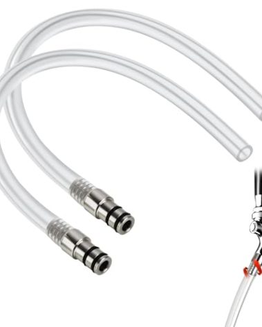 2 Pcs Growler Filler, 12'' Stainless Growler Filler Tube For Faucet Hose Growler Fitting Beer Jug Filler, 1/2'' O.D & 5/16'' I.D Hose Bottle Filler for Beer Keg Tap Beer Faucet Beer Outlet