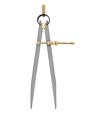 QWORK Precision Spring Dividers Calipers, 7-7/8 Inch Flat Leg Divider for Geometry, Drawing, Drafting
