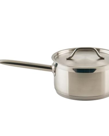 Winco Heavy-Duty Stainless Steel Sauce Pan with Cover, 3.5 Quart