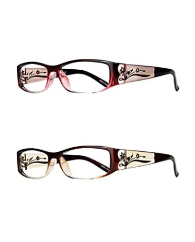 EYEBOGO Kaylee Stylish Reading Glasses for Women, Readers for Women, Womens Reading Glasses (2-Pack, 0.75)
