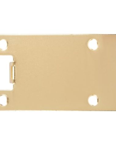 Round Corner Extended Lip Strike Plate, 2-1/4" x 4", (4-1/2" Overall Length), Polished Brass by Stone Harbor Hardware