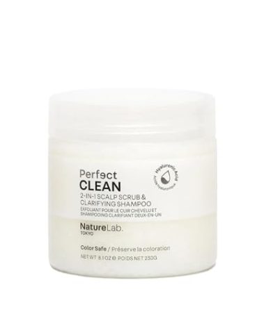 NatureLab.TOKYO Perfect Clean Scalp Scrub & Clarifying Shampoo - Exfoliating Sugar Crystals, Probiotic Sake Water, Hyaluronic Acid - 2-in-1 Deep Scalp Cleanser for Shine & Hydration, 8.1 oz, Original