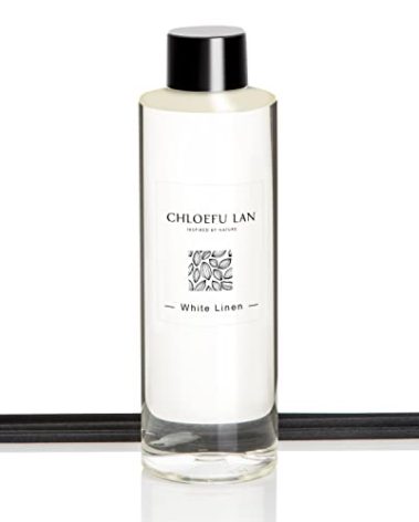 Chloefu LAN Fresh Linen Reéd Diffuser Refill 200ml/6.76 fl oz, Natural Essential Scented Oil, Best for Aromatherapy, SPA and Home, 0% Alcohol, A Fresh Clean Cotton Scent, Free Set of Sticks