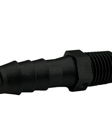 20 pcs 3/8" Barb x 1/4" NPT Male Connector, Plastic Hose Barb Fitting, Adapter, Industrial Hose Barb to Pipe Fittings Connect