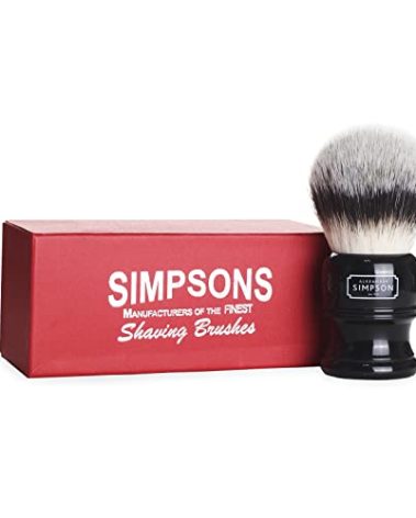 Alexander Simpsons Trafalgar 3 Black Shaving Brush - T3 Synthetic High Density Fibre Handle - Simpson Shaving Brushes - Wet Shave Deluxe Thick & Luxurious Lather Dense Extra Soft Bristles