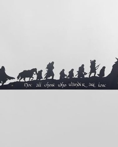Xyverart Lord Middle Wall Art - Hobbit Decor, Metal Art for Home, Unique Gift for Lord Fans, 15.7" x 3.6"（Black）