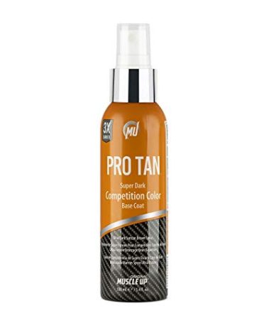 Pro Tan, Super Dark Competition Color, Base Coat, Ultra Dark Suntan Brown, Streak Free, Applies Evenly, Dries Quickly, 3.4 oz.