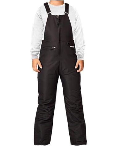 Arctix Kids Insulated Snow Bib Overalls, Black, X-Large Husky