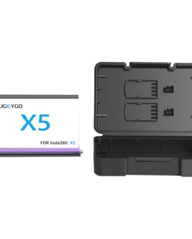 GKUGEYGO 360 X5 Camera Battery, 2800mAh High Capacity Battery with Case Can Store Misro SD Card Fully Compatible with Insta360 X5