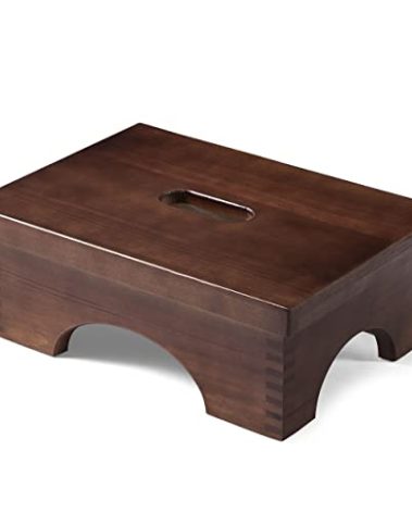 ECROCY Step Stools for Adults Pre-Assembled, Sturdy Wooden Step Stool Lightweight, Portable Bedside Step Stool with Smooth Finish