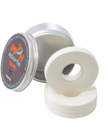 MPH Sports Tape - (3 Rolls - 0.39 inch/32 feet Long) | Athletic Finger Tape for Judo, Jiu Jitsu, Weight Lifting, Volleyball, Rock Climbing, Baseball | Latex-Free Medical Tape with Portable tin