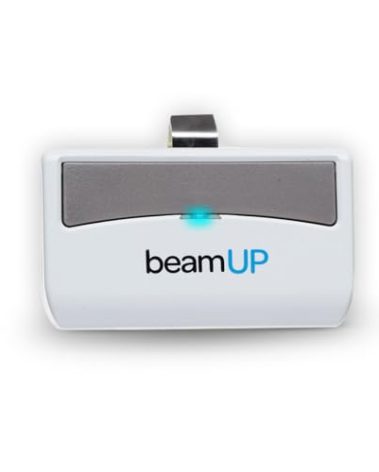 Garage Door Opener Remote, 1-Button (R1BU) Remote Control Garage Clicker Compatible with beamUP Garage Door Openers and HomeLink Systems, Garage Door Remote Replacement, White