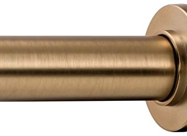 Ivilon Tension Curtain Rod - Spring Tension Rod for Small Windows or Shower, 16 to 24 Inch. Warm Gold