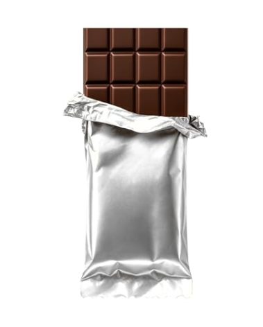 Foilman - Heat Seal Bags (Metallized) For Chocolate Bar Wrapping - Actual bags size 3 x 6 3/8 - Fits Bar Size 2.25 x 5.5 Inches (100 Pack) (Silver)