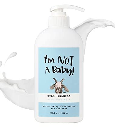 I'm NOT A Baby! Kids Shampoo, 16.9 Fl Oz, Goat Milk, Dermatologist Tested, Zero Silicon, PETA Cruelty- & Allergen-free, Gentle for Kids