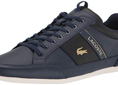 Lacoste Men's Chaymon Sneaker, Navy/Black, 11.5