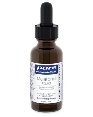 Pure Encapsulations Melatonin Liquid | Hypoallergenic Supplement Supports The Body's Natural Sleep Cycle | 1 fl. oz.