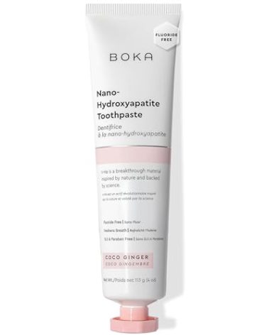Boka Fluoride Free Toothpaste, Nano Hydroxyapatite Toothpaste, Appropriate for Sensitive Teeth - for Adult, Kids Oral Care - Coco Ginger Flavor, 4 Fl Oz 1Pk US Manufactured