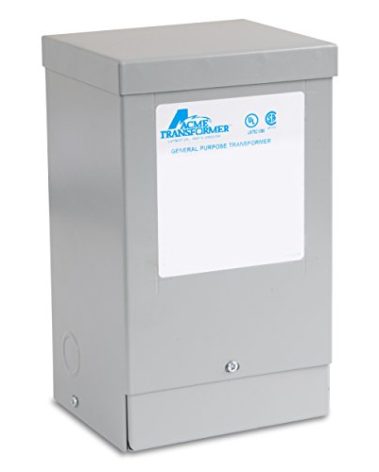 Acme Electric T181052 Buck-Boost Transformer, 1 Phase, 60 Hz, 0.75 kVA, 120 x 240V Input, 12/24V Output, Steel