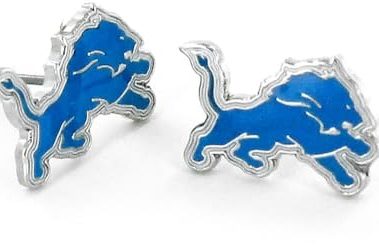 Aminco NFL Detroit Lions Logo Post Earrings Multicolor, 2.5