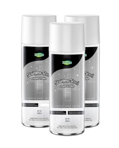 Zinshine Stainless Steel Cleaner and Polish - Removes Fingerprints, Water Marks and Grease from Appliances, Works Great on Refrigerators, Ovens, and Grills, 17.5 Ounces (Pack of 3)