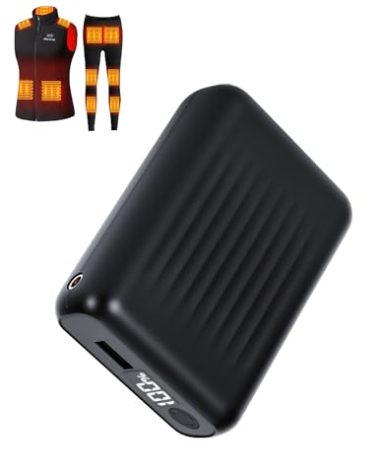 HILLSLTR 18400mAh Heated Vest Battery Pack - 7.4V DC 4.0mm & USB/Type-C Output Compatible with Heated Apparel, Up to 11H Heat, LED Display