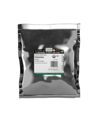 Frontier Organic Ground Vietnamese Cinnamon, 1-Pound Bulk, Premium Quality Cinnamon, Full Balanced Spicy Flavor, Kosher