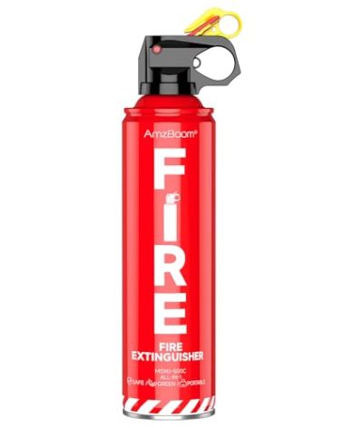 Fire Extinguisher for Home 1Pack, Kitchen, Car, and Grill,Compact Water-Based A, B, C, K Extinguisher with 6-Year Warranty and Easy Storage.