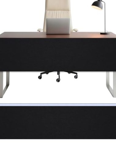 Under Desk Privacy Panel 62 x 15 Inch Self-Adhesive Modesty Panel Table Skirts Privacy Divider for Office Desk Home Studio or Standing Workstation, Easy to Assemble, Black