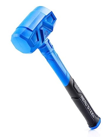 REAL STEEL Dead Blow Hammer 45 Oz Rubber Mallet Non-Marring and Sparking Resistant with Steel Shot-filled Head Ideal for DIY,Automotive,Furniture (0318)