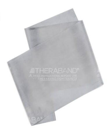 THERABAND Professional Latex Resistance Bands, Individual 6 Ft Elastic Band for Upper & Lower Body Exercise, Physical Therapy, Pilates, At-Home Workouts, 6 Foot, Silver, Super Heavy, Level 7