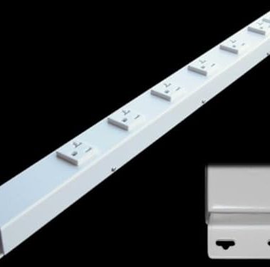 24” Hardwired Power Strip (NO Power Cord), 6 (NEMA 5-20R) Vertical Outlets (NOT Tamper Resistant), with Ears (with mounting tabs on Both Ends), 20 Amp, USB, White