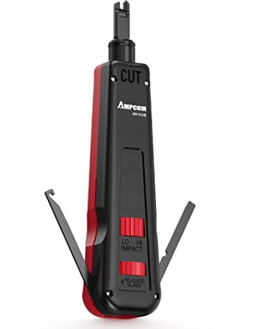 AMPCOM RJ45 Punch Down Tool with Cable Hook - AM-918B