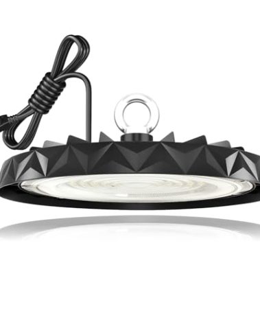 CHMLT LED High Bay Light,Industrial,150W 19500LM,6000K Daylight,AC100-277V,Energy Efficient Warehouse Shop Lighting Fixture with Geometric Design,UFO Light 1pack
