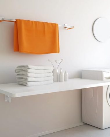 koretech Laundry Folding Table, 40'' x 20'' Wooden Wall Mount Desk, Laundry Table for Folding Clothes, White, 40'' Length