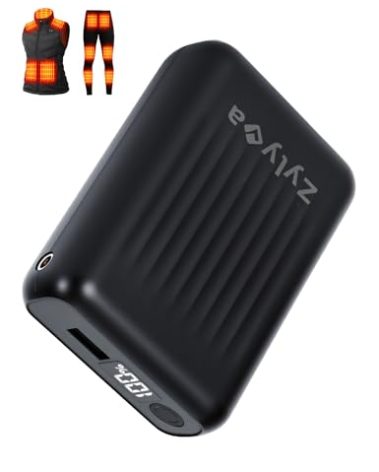 Zylyva Heated Vest Battery Pack Replacement 18400mAh – 7.4V/5V Power Bank with LED Display Compatible with ORORO, Only for 7.4V Heated Apparel with DC 4.0mm Plug, Not for 12V Gear