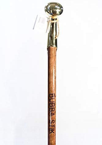 Bubba Stik Walking Cane Texas Style Walking Stick Made of Mahogany Stained Tennessee Hardwood and Topped with a Brass Hame Handle from a Real Horse Collar Harness. Made in Texas by Real Texans.