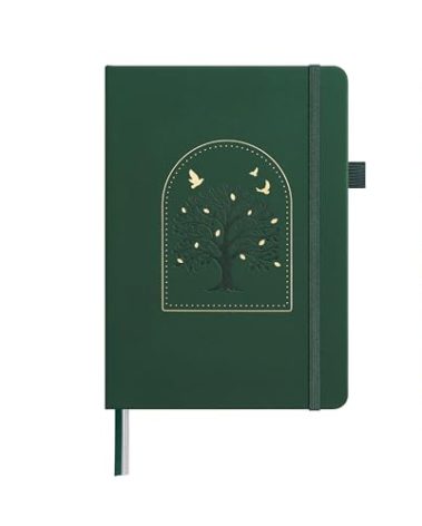 &And Per Se Lined Journal Notebook for Women&Men with Pattern, 160 Pages 100GSM Thick Paper, A5 Hardcover Journals for Writing(Dark Green)