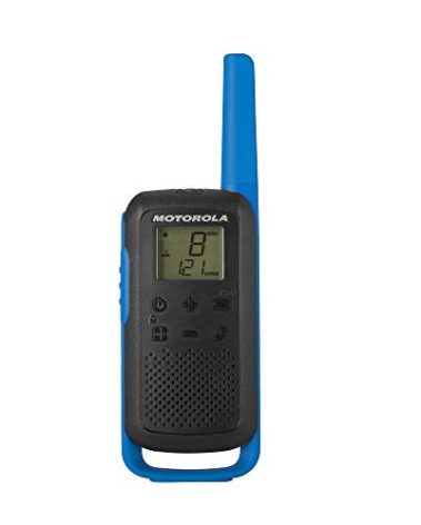 Motorola Solutions, Portable FRS, T270TP, Talkabout, Two-Way Radios, Rechargeable, 22 Channel, 25 Mile, Black W/ Blue, 3 Pack