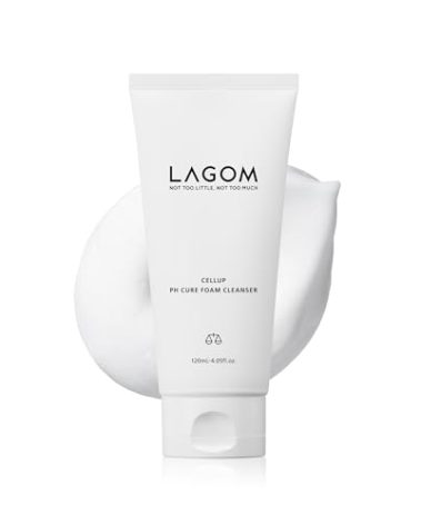 LAGOM Cellup pH Cure Foam Cleanser | Low pH, Skin Barrier Protection, Natural Deep Face Cleansing, K-Skincare, Mild, 5.5 Subacid for Sensitive Skin 4.05 Fl Oz