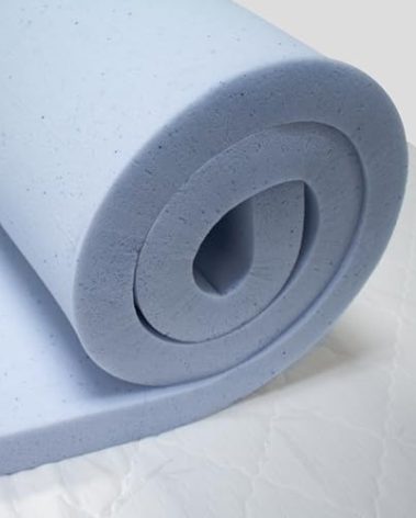 Lounj 2 Inch RV Gel Memory Foam Mattress Topper, 3/4 Full Short (48x75), Blue