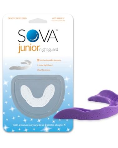 SOVA Junior Night Guard, Purple Punch - 1.6mm Thin - Custom-Molded Fit - Protects Against Nighttime Teeth Grinding & Clenching - FSA/HSA Eligible - Odor & Taste Free - Remoldable Up to 20 Times