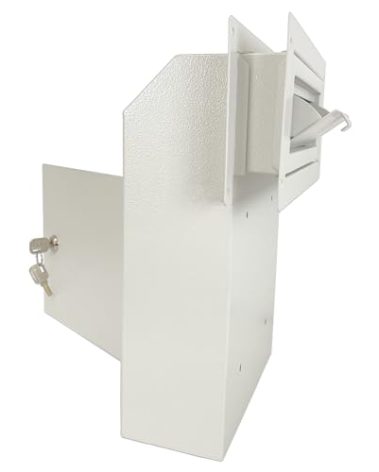 Door Drop Box, Mail Slots for Mail, Rent, Deposit, and Night Key, Through The Door Prevents Money Fishing Locking Steel Mailbox with Rear Access, White