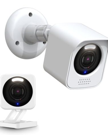 KMOUANTS All-New Wyze Cam V4 Camera Surveillance Mount, Compatible with Wyze Cam V4 ONLY Weatherproof Protective Housing and 360 Degree Adjustable (Camera Not Included)