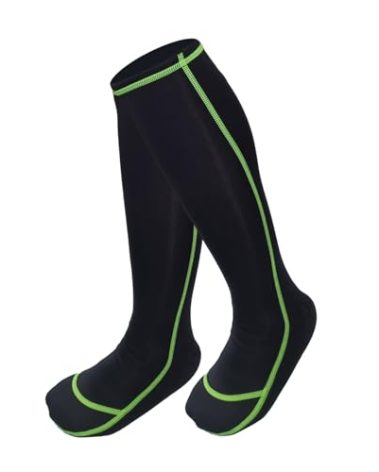 Riverruns Wading Socks, Nylon Fishing Wader Socks for Men and Women Outdoor Fishing, Surfing, Wakeboarding (Black,L)